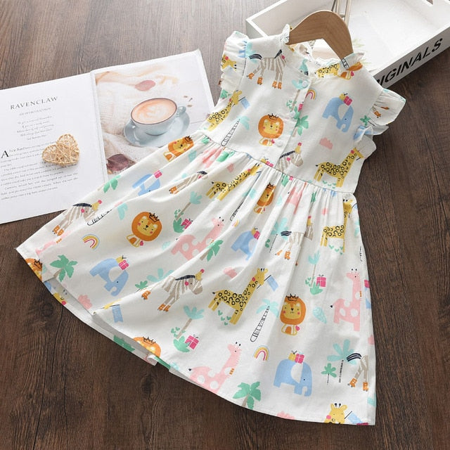 Baby Girl summer dress- animal print