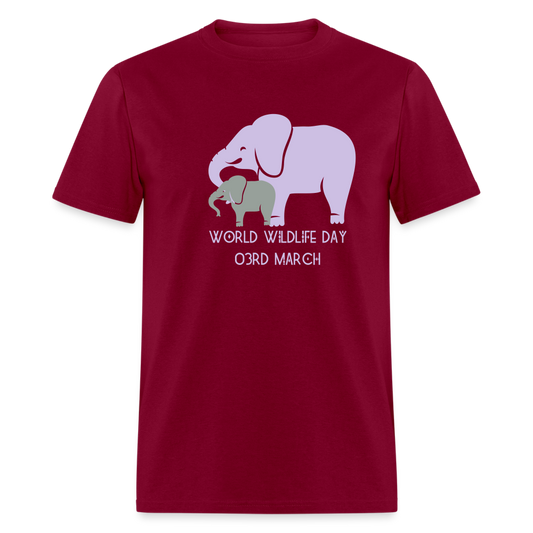 Unisex Classic T-Shirt-World Wildlife day-03rd March 2023 - burgundy