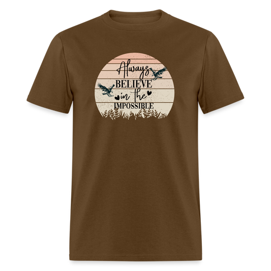 Unisex Classic T-Shirt-Believe-Motivational Quote - brown