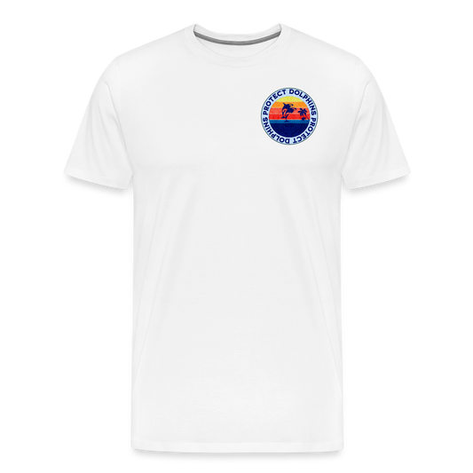 Men's Premium T-Shirt-Protect Dolphins - white