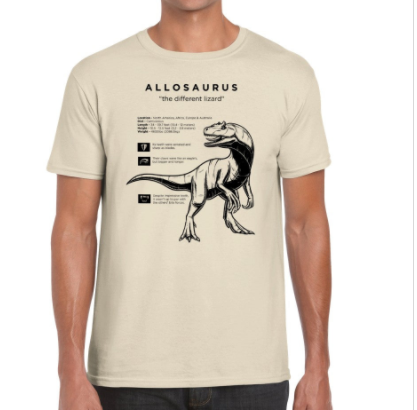 Dinosaur Print Short-sleeved Team Fabrics