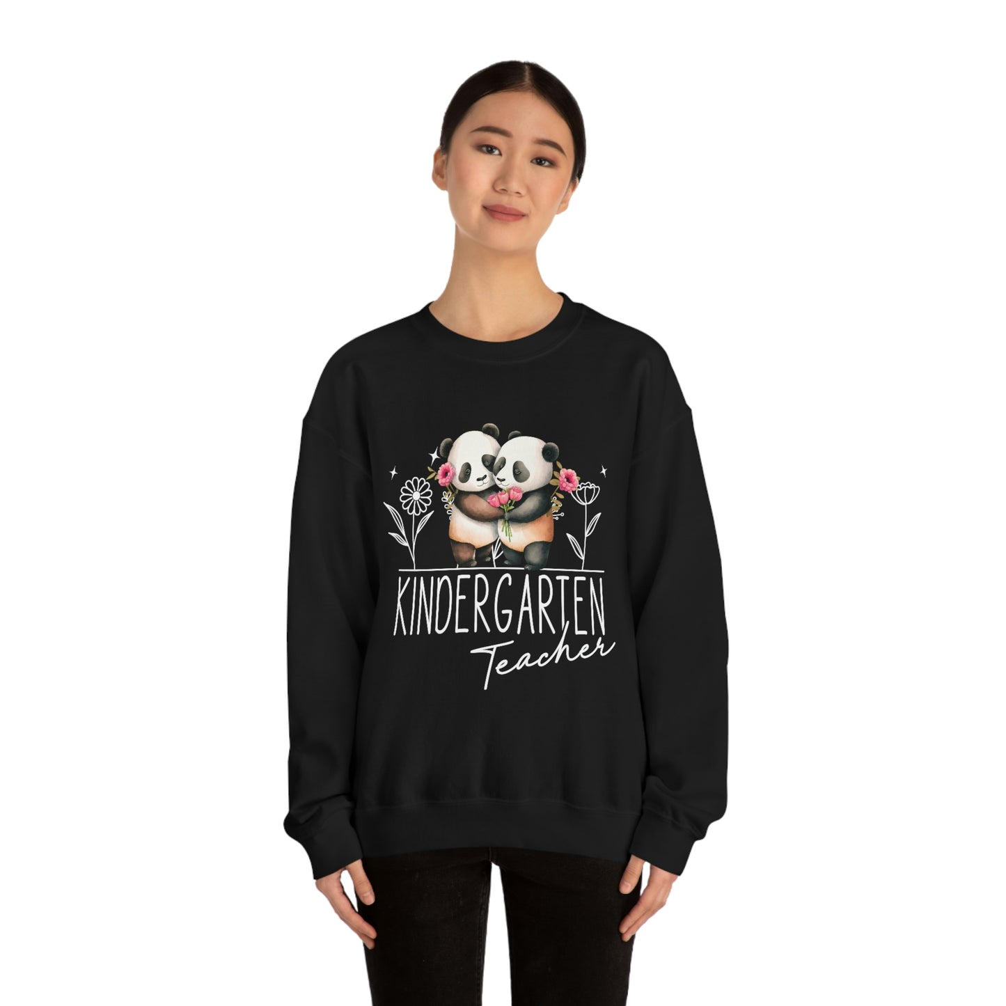 Unisex Heavy Blend™ Crewneck Sweatshirt-Love Panda- Kindegarten Teacher