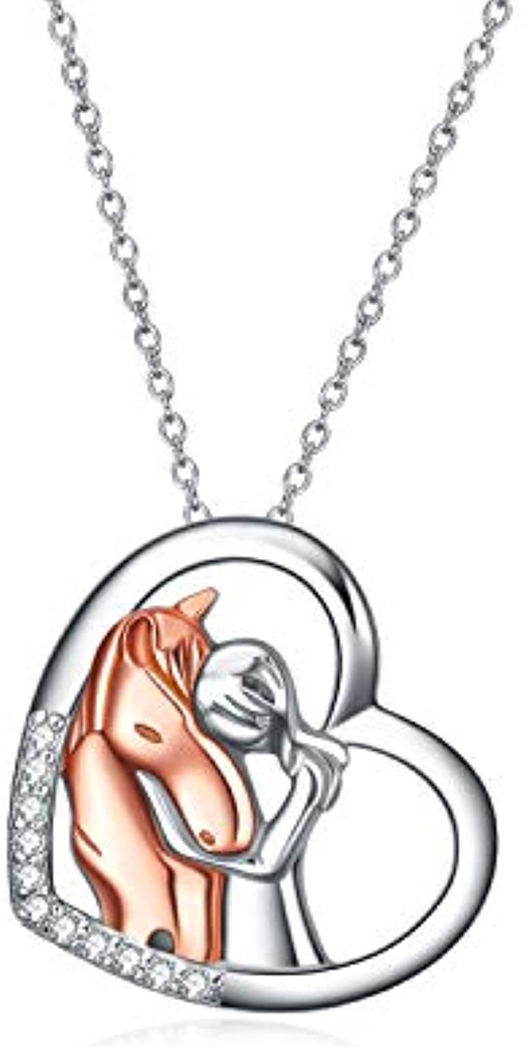 Horse Pendant Necklace Sterling Silver-Gift for Horse Lover