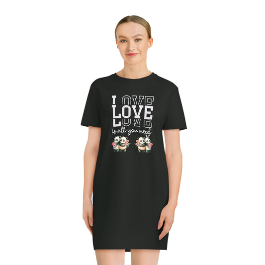 Spinner T-Shirt Dress-Love Panda-Love is all you need