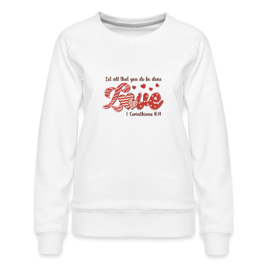 Women’s Premium Sweatshirt-Love-Valentine - white