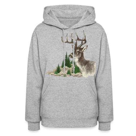 Women's Hoodie-Deer - heather gray