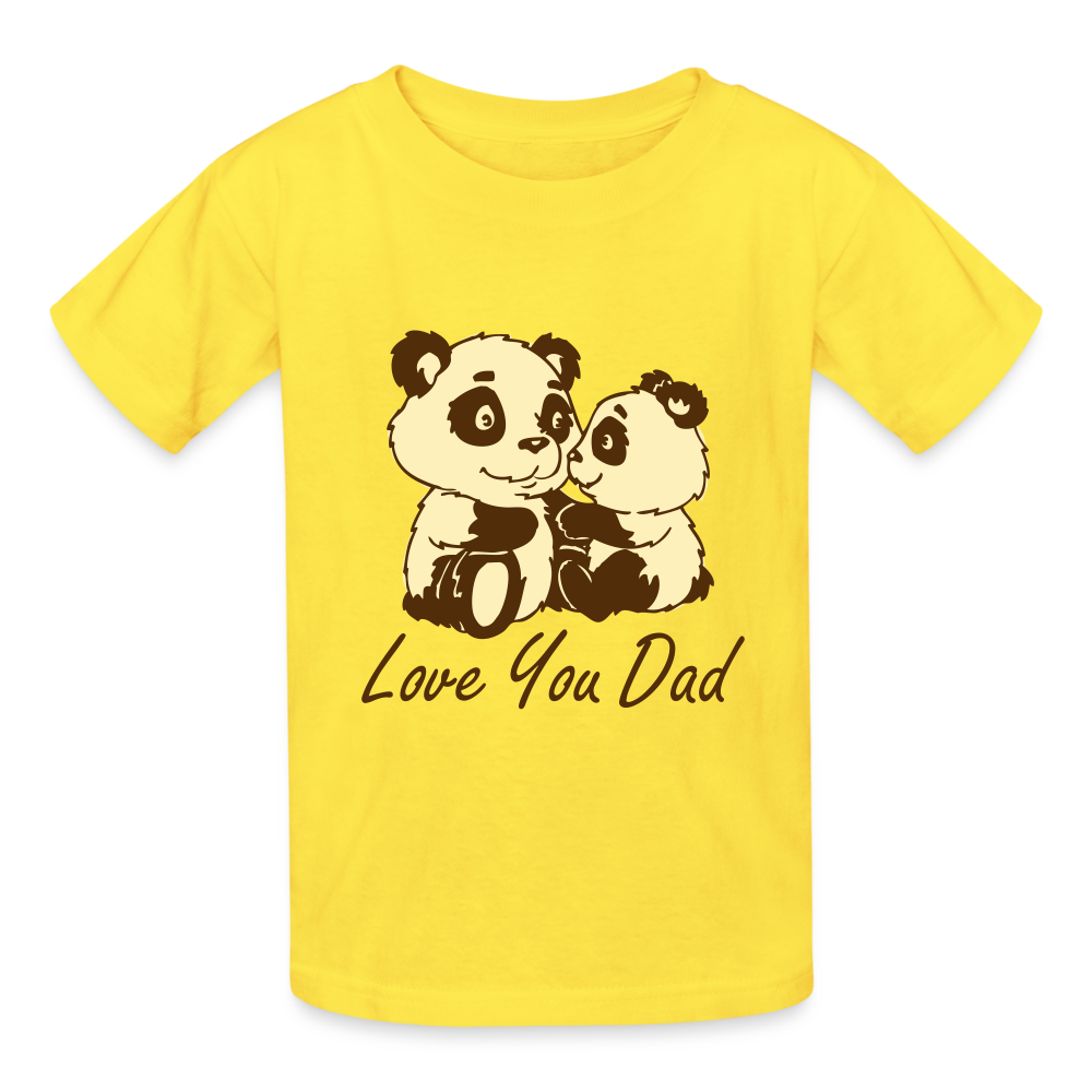 Hanes Youth Tagless T-Shirt-Love You Dad - yellow
