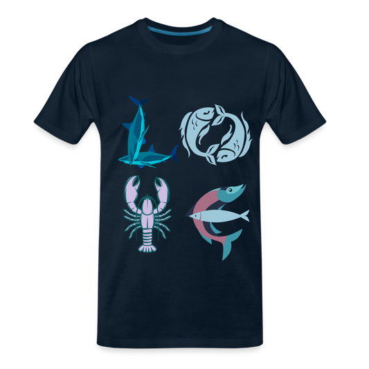 Men’s Premium Organic T-Shirt-Love Fish - deep navy