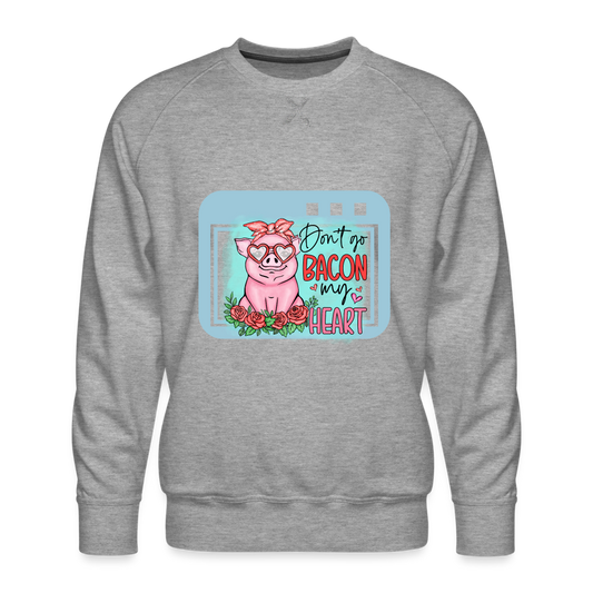 Men’s Premium Sweatshirt-Love Pig - heather grey
