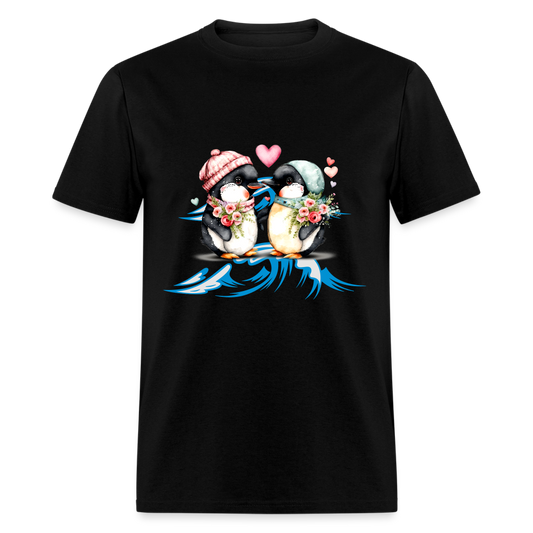 Unisex Classic T-Shirt-Penguin-love - black