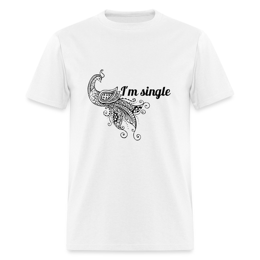 Unisex Classic T-Shirt-I'm single-Love Peacock - white