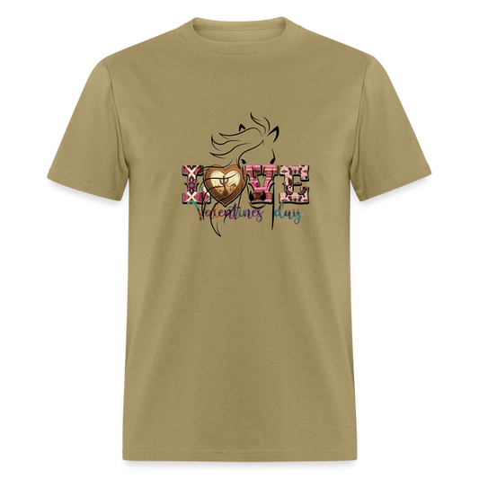 Unisex Classic T-Shirt-Love Horse-Valentine's day - khaki