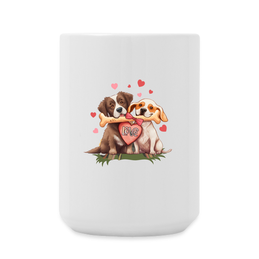 Coffee/Tea Mug 15 oz-Love Dog-Valentine's day Gift - white