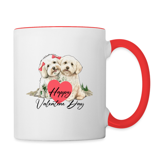 Contrast Coffee Mug-Happy Valentine's Day - white/red