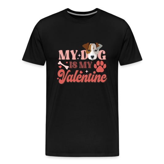 Men's Premium T-Shirt-My Dog is my Valentine-Love Dog - black