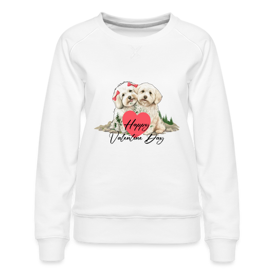 Women’s Premium Sweatshirt-Happy Valentine's day - white