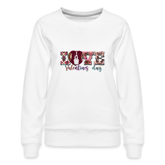 Women’s Premium Sweatshirt-Dog Love - white