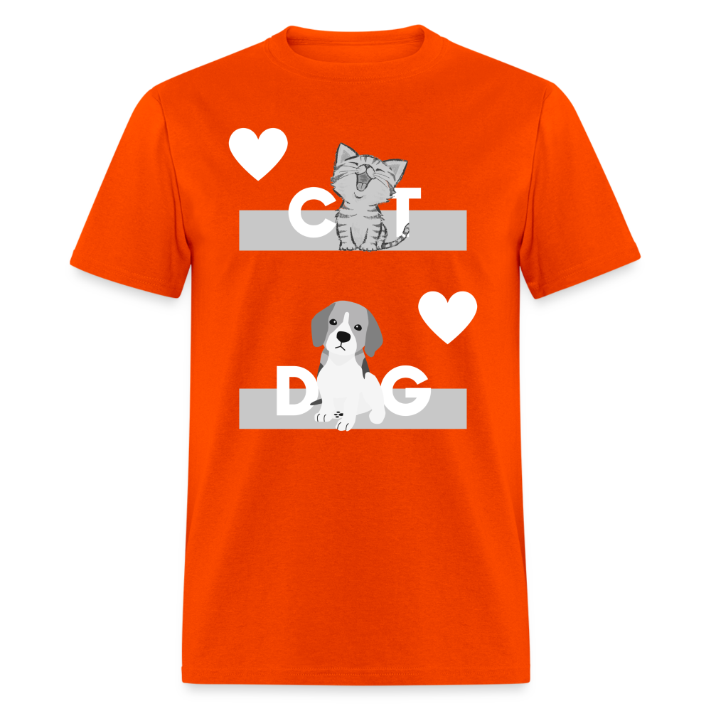 Unisex Classic T-Shirt - Cat and Dog - orange