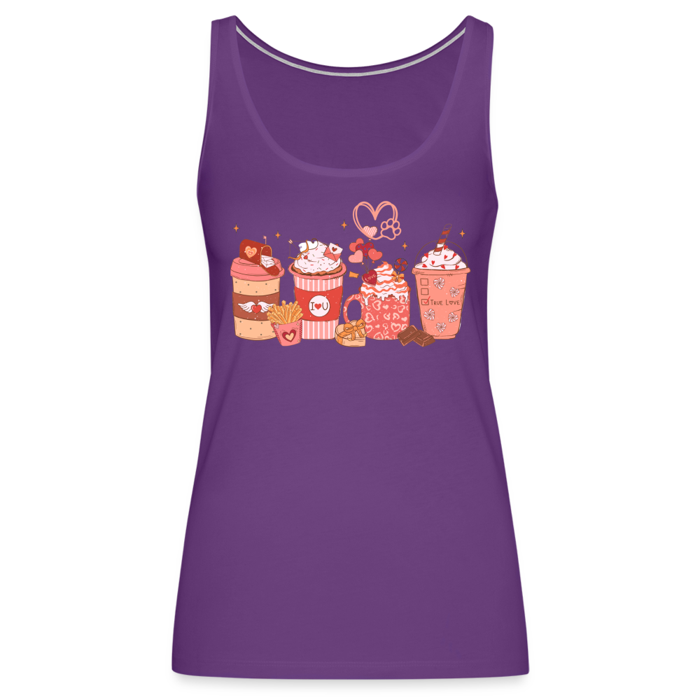 Women’s Premium Tank Top-Love coffee - purple