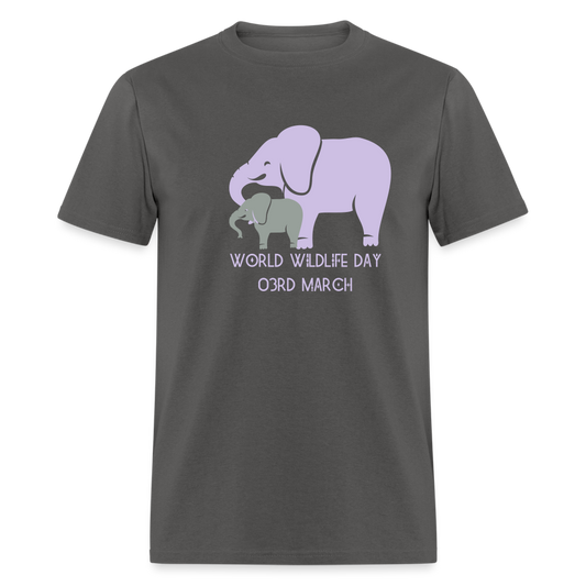 Unisex Classic T-Shirt-orld Wild life  day-Elephant - charcoal