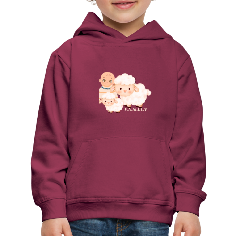 Kids‘ Premium Hoodie- Sheep Family - burgundy