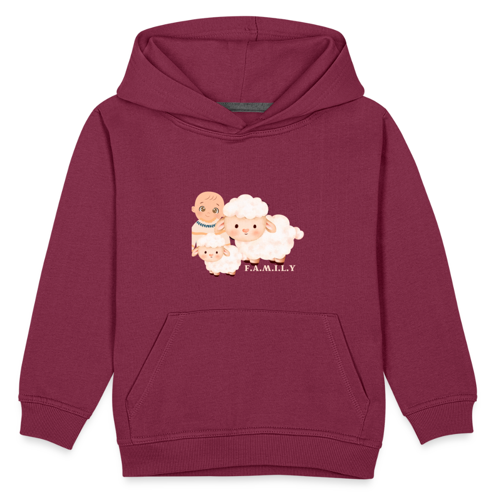 Kids‘ Premium Hoodie- Sheep Family - burgundy