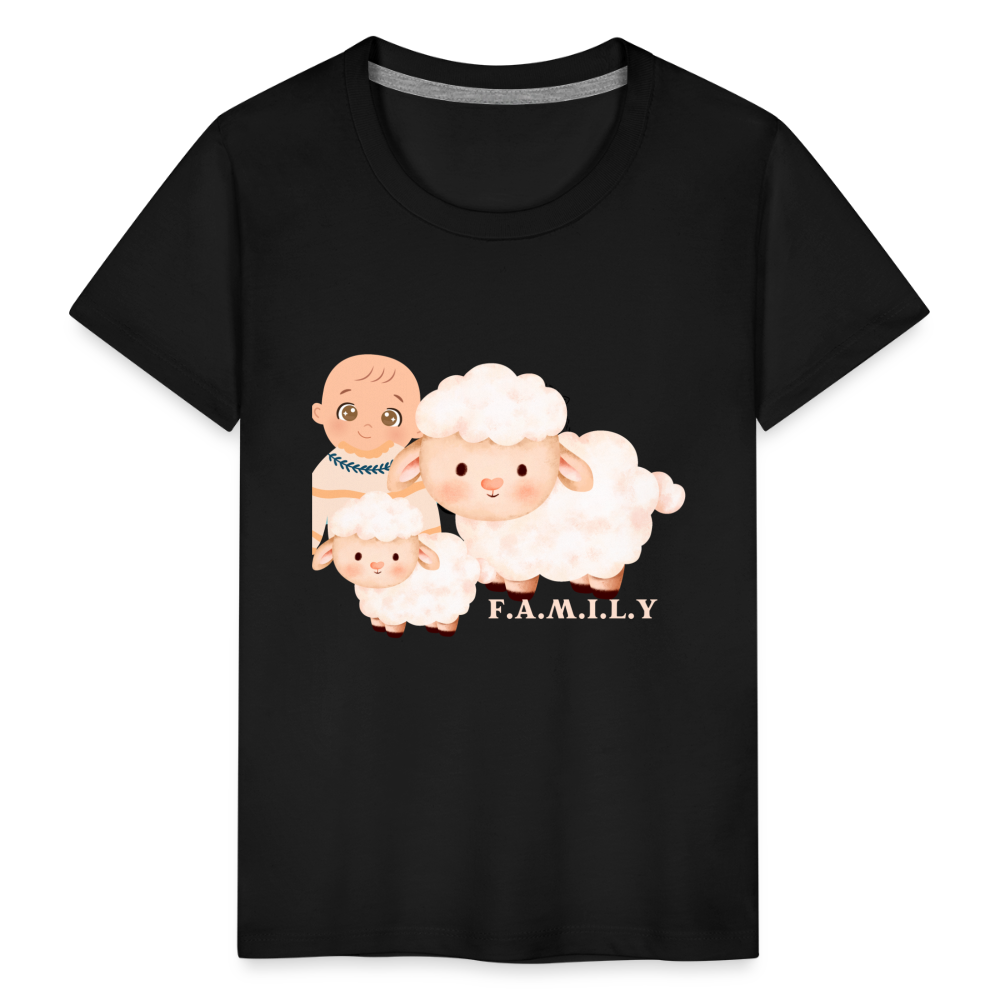 Toddler Premium T-Shirt-Sheep-Family - black