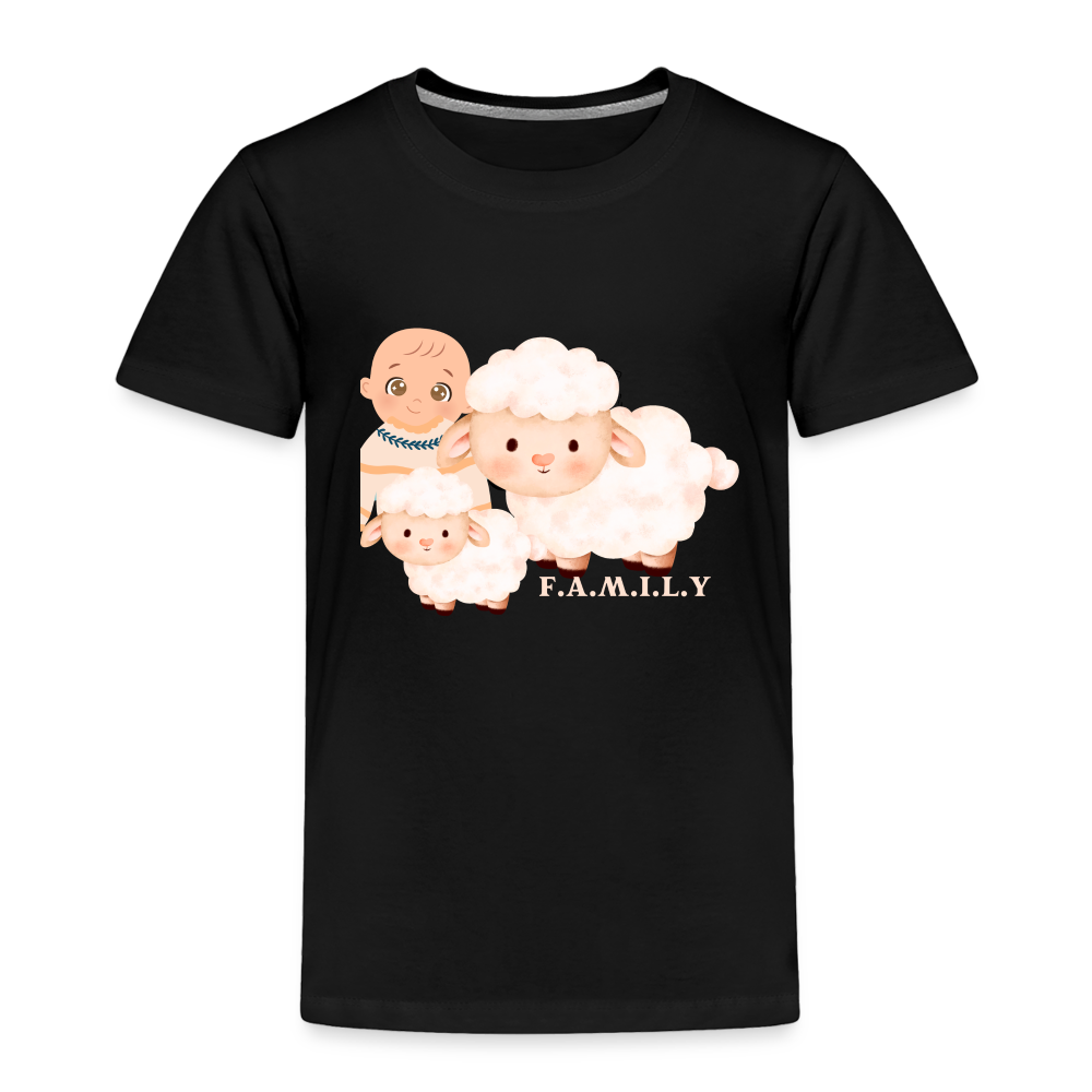 Toddler Premium T-Shirt-Sheep-Family - black