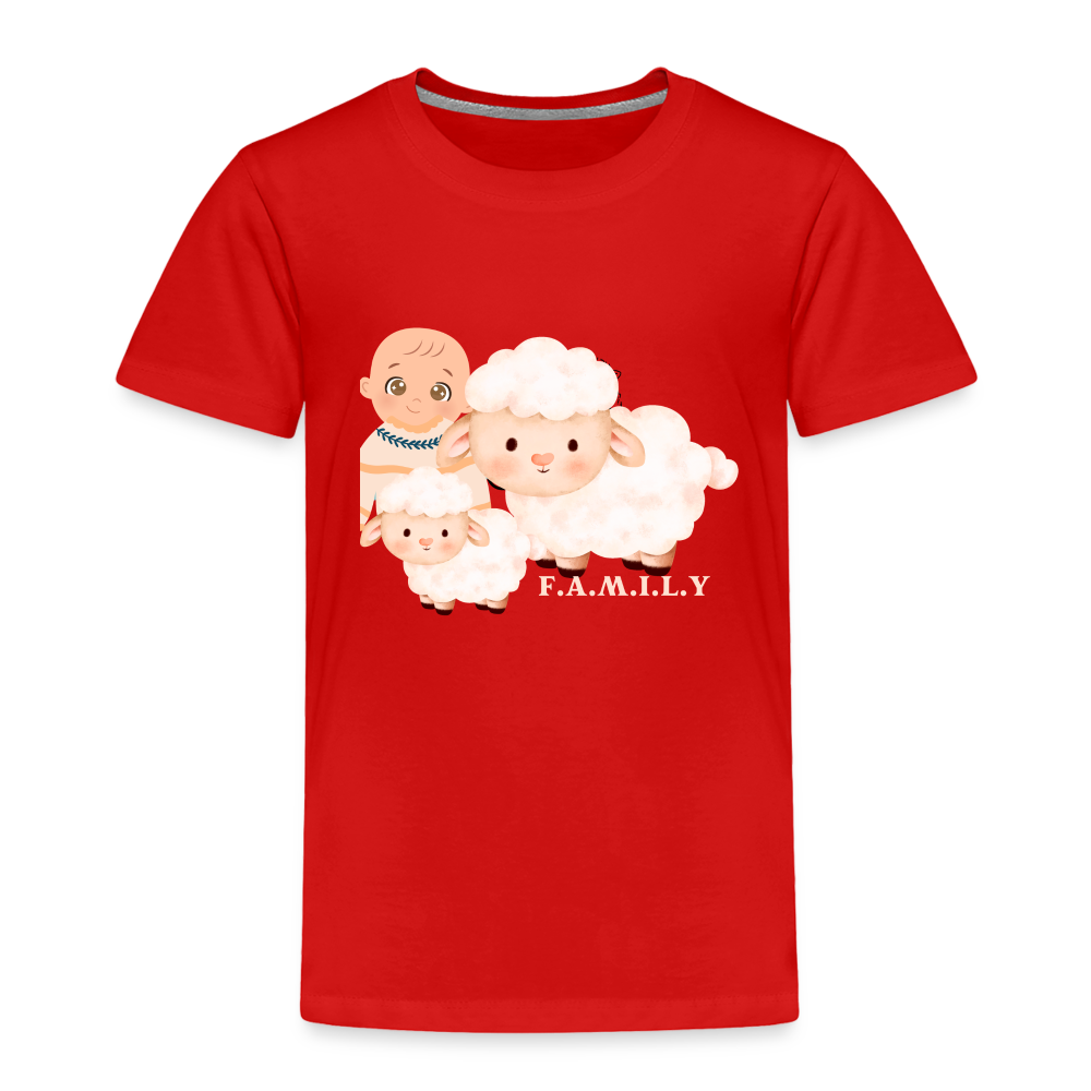 Toddler Premium T-Shirt-Sheep-Family - red