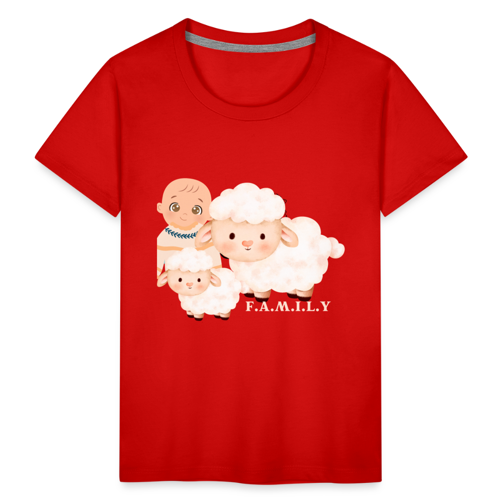 Toddler Premium T-Shirt-Sheep-Family - red