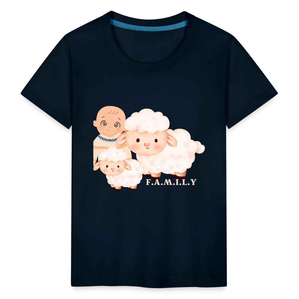 Toddler Premium T-Shirt-Sheep-Family - deep navy