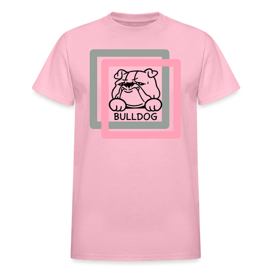 Gildan Ultra Cotton Adult T-Shirt-Bulldog - light pink
