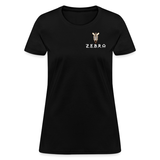 Women's T-Shirt-Black-Zebra - black