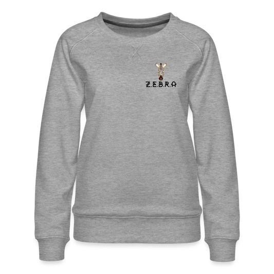Women’s Premium Sweatshirt-Grey-Zebra - heather grey