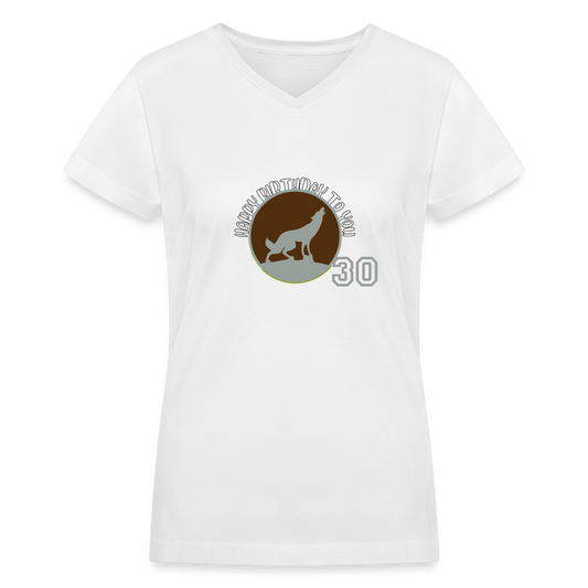 Women's V-Neck T-Shirt-30th Birthday Gift - white
