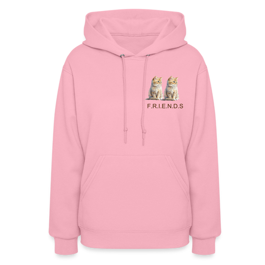 Women's Hoodie-Cat Friends - classic pink