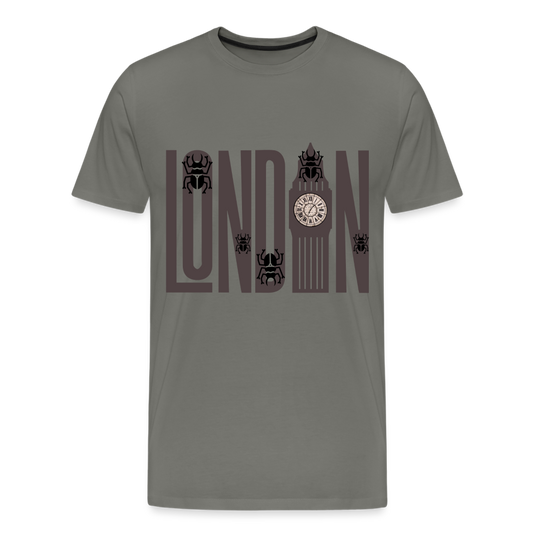 Men's Premium T-Shirt-Londonclock tower print-Beetles - asphalt gray