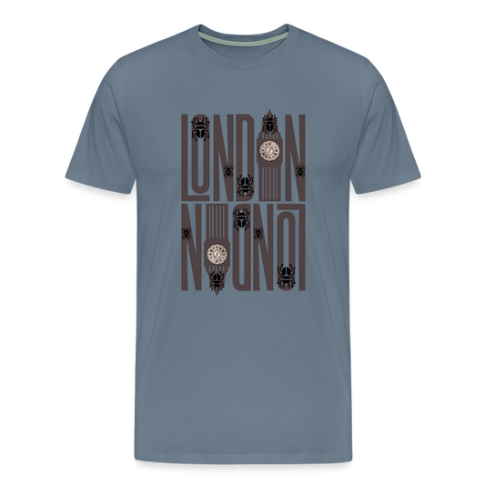 Men's Premium T-Shirt-London-Clock-tower-Beetles - steel blue