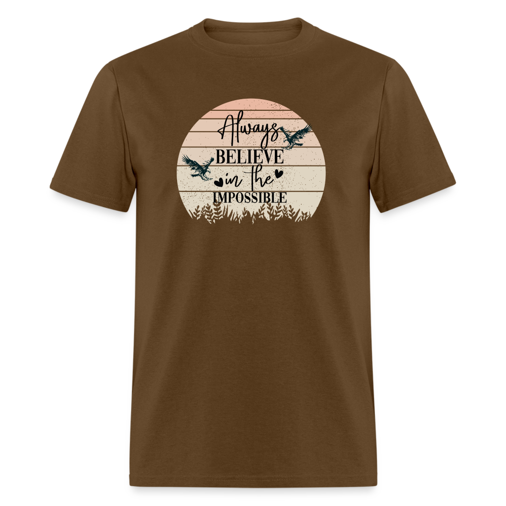 Unisex Classic T-Shirt-Believe-Motivational Quote - brown