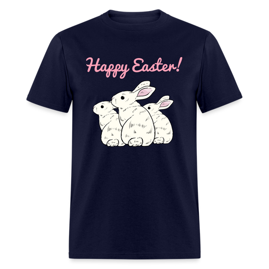 Unisex Classic T-Shirt-Happy Easter-Bunnies - navy
