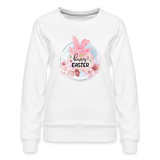 Women’s Premium Sweatshirt White-Happy Easter Eggs, Bunny - white