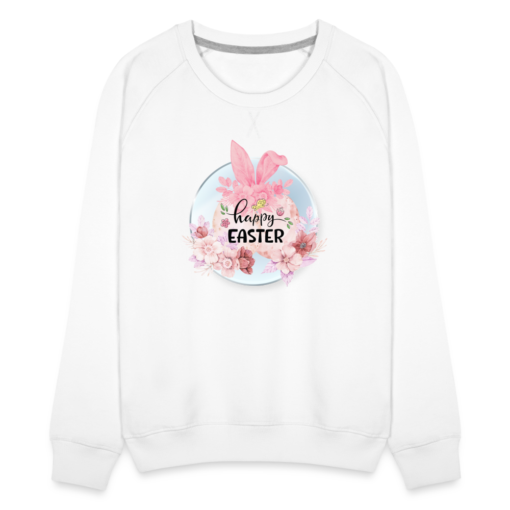 Women’s Premium Sweatshirt White-Happy Easter Eggs, Bunny - white