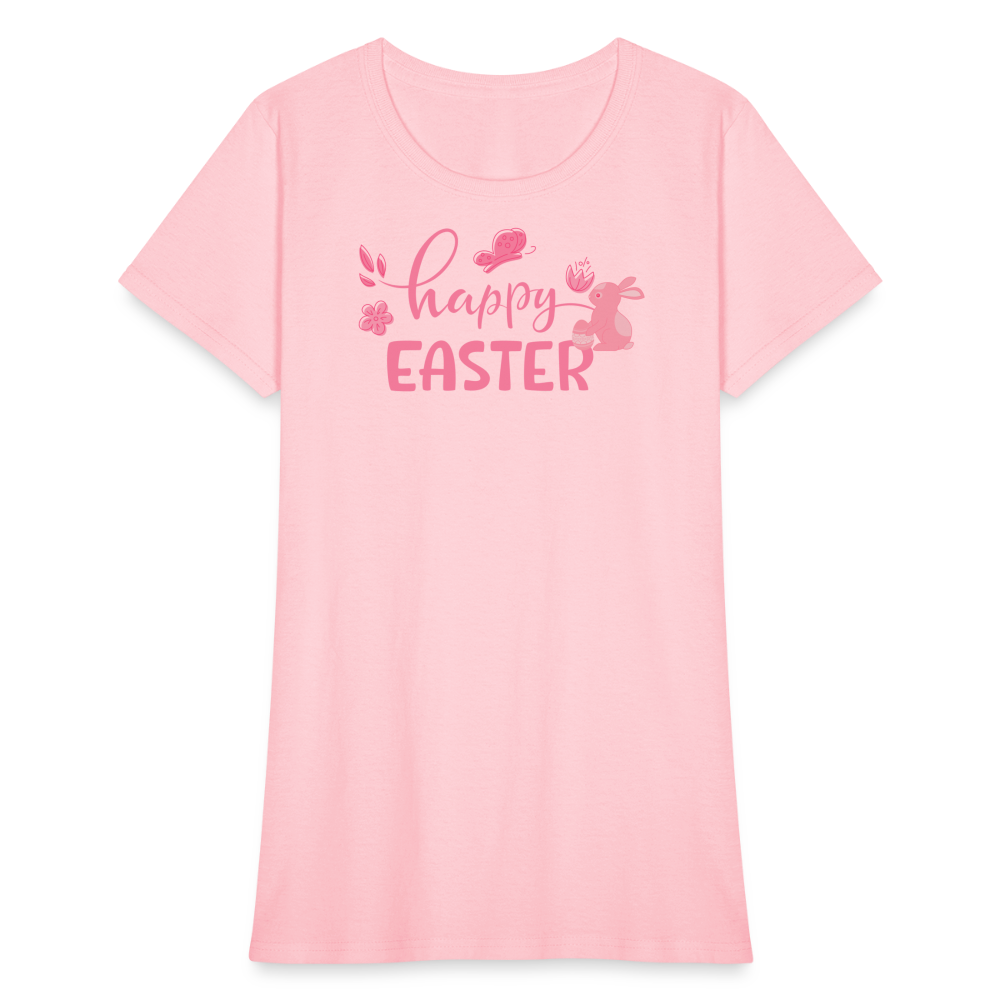 Women's Pink T-Shirt-Happy Easter - pink