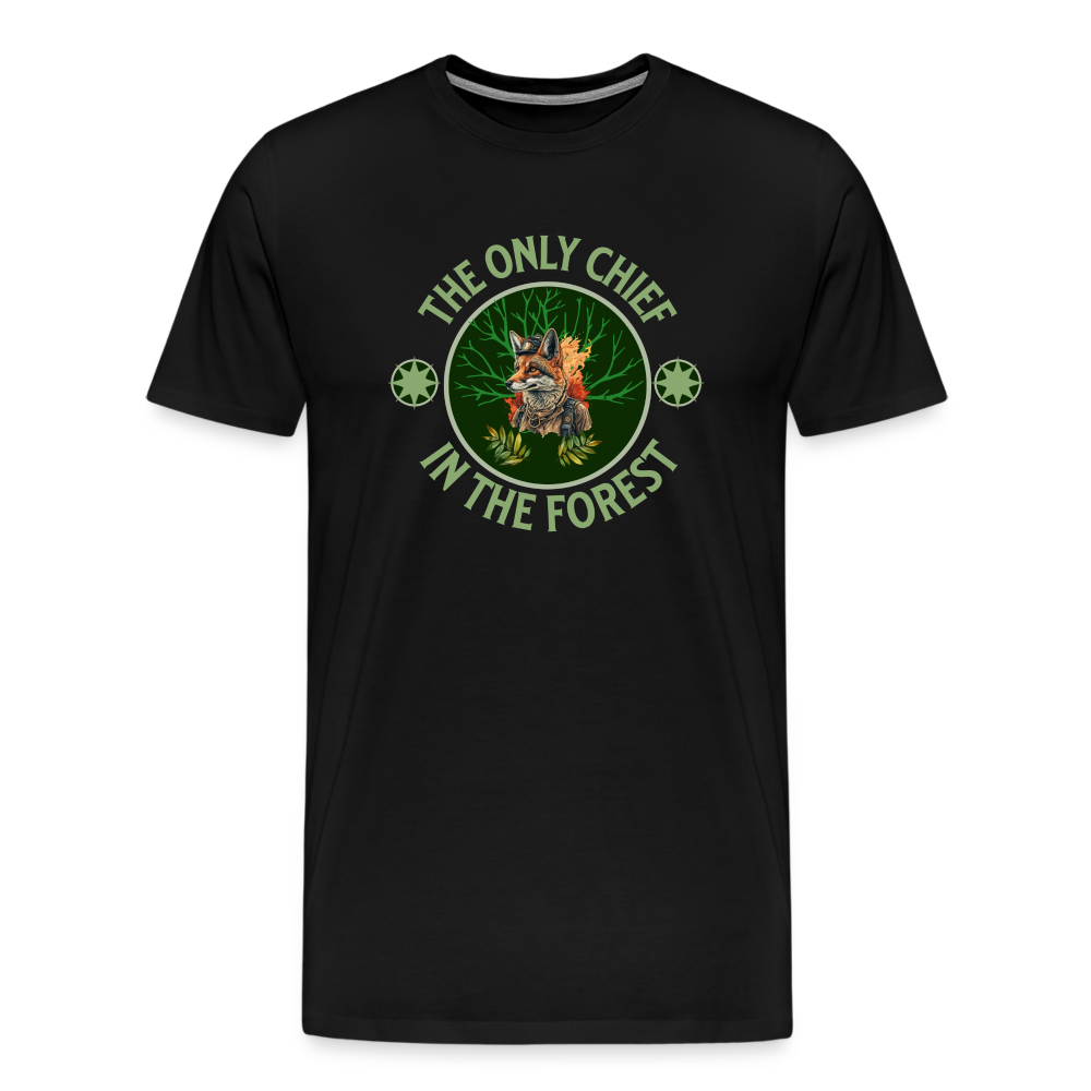 Men's Premium T-Shirt-Fox in the forest - black