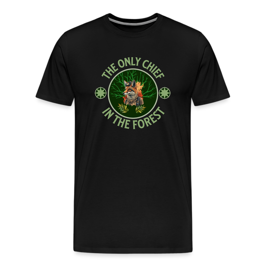 Men's Premium T-Shirt-Fox in the forest - black