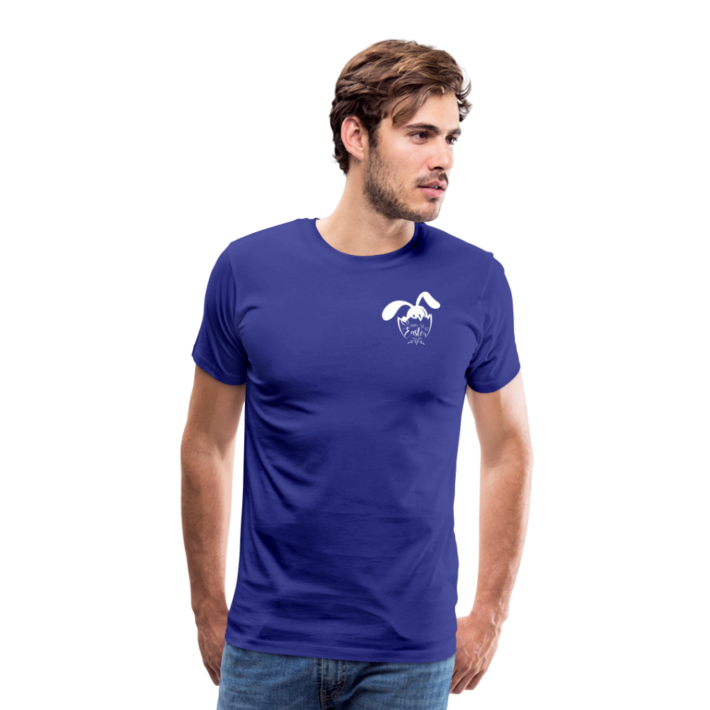 Men's Premium  Black T-Shirt-Happy Easter! - royal blue