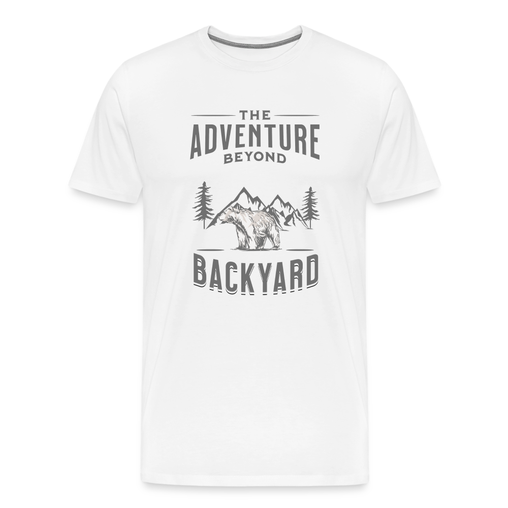 Men's Premium T-Shirt-The adventure beyond-Backyard - white
