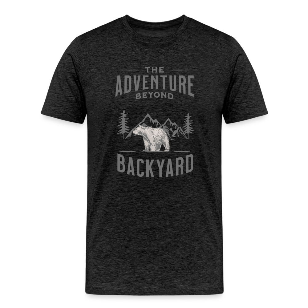 Men's Premium T-Shirt-The adventure beyond-Backyard - charcoal grey
