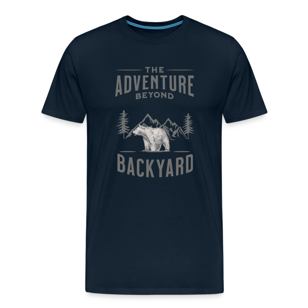 Men's Premium T-Shirt-The adventure beyond-Backyard - deep navy