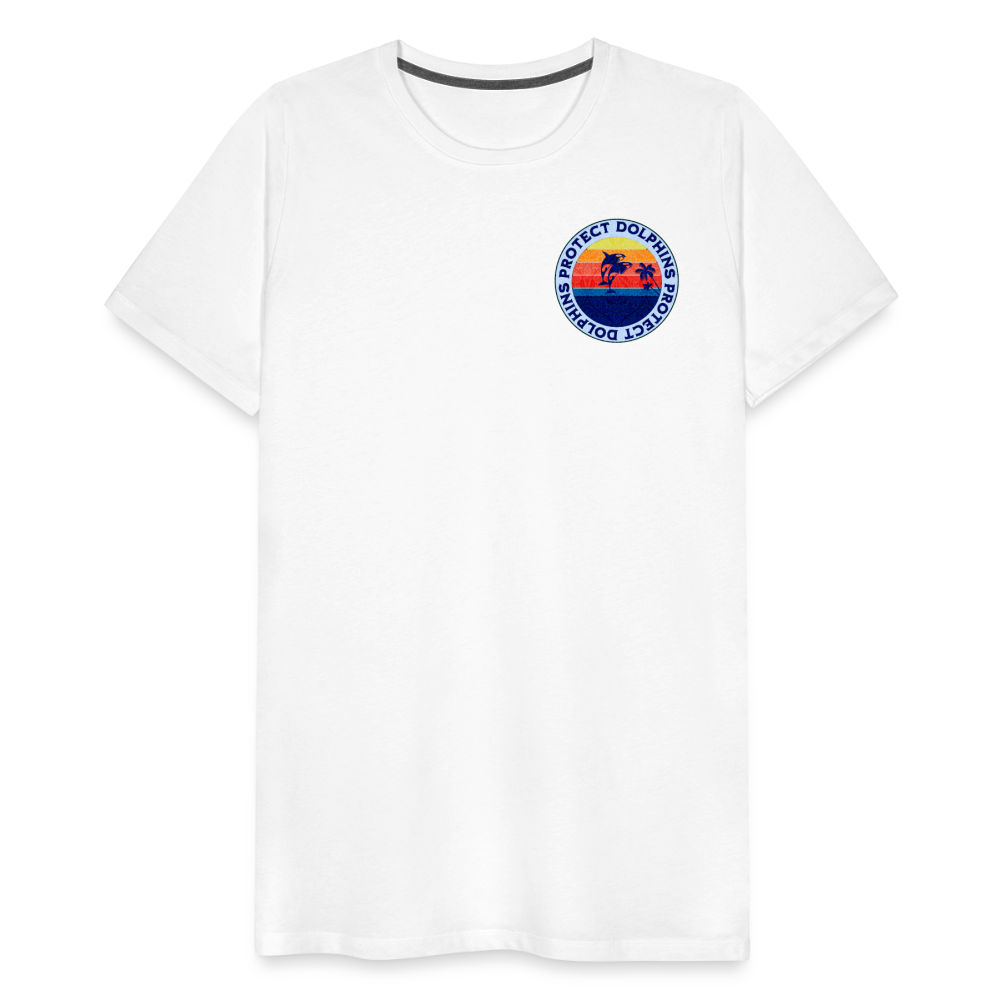 Men's Premium T-Shirt-Protect Dolphins - white